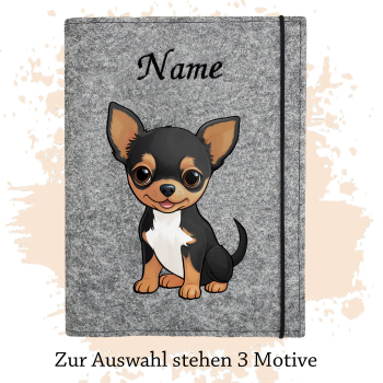 Dokumentenhülle für die Hunderasse black tri Chihuahua Kurzhaar